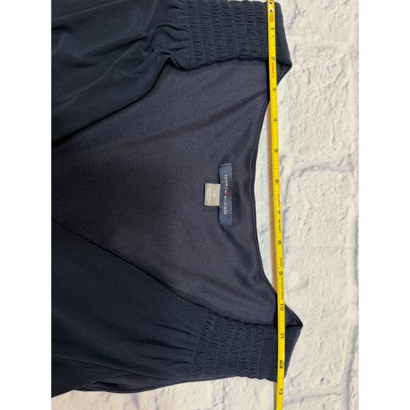 Tommy Hilfiger Navy Dress Plunging Neckline comfy long sleeveless Sz 10 A544 - Picture 6 of 7